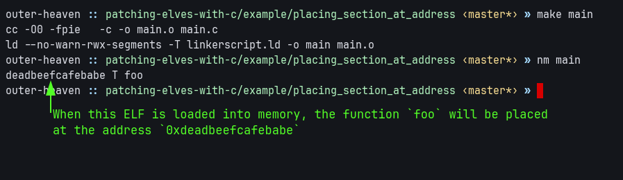 Placing a function at an offset